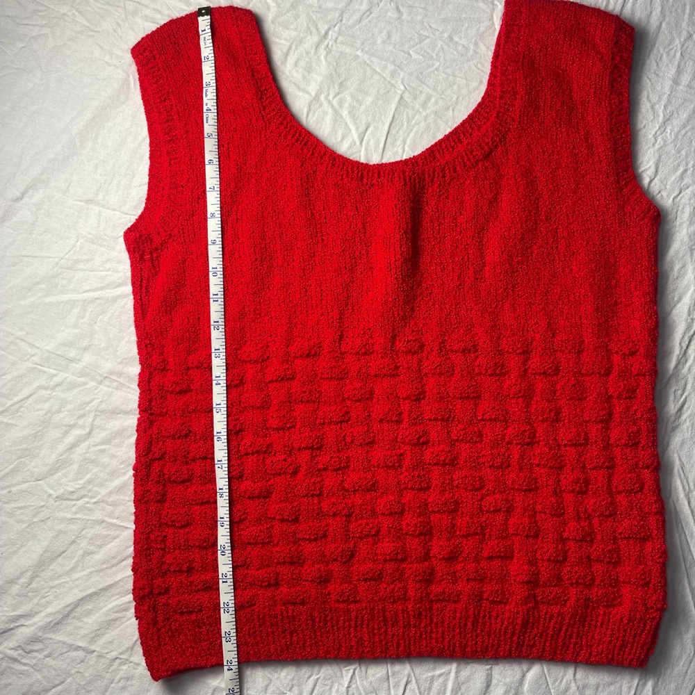 Red Ribbed Sleeveless Tank Top